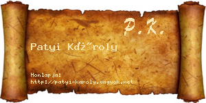 Patyi Károly névjegykártya